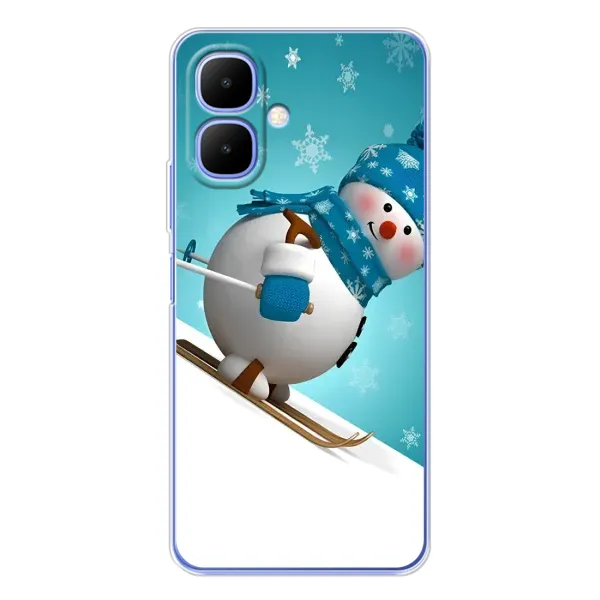 Чехол с принтом «Снеговик на лыжах» для TECNO Spark Go 2 Чехол с принтом «Снеговик на лыжах» для TECNO Spark Go 2