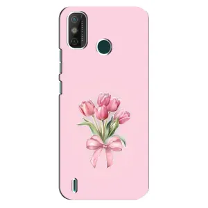 Чехол с розовым рисунком для TECNO Spark GO (2020) (Букет цветов)