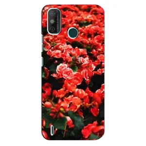 Чехлы с Цветами для TECNO Spark GO (2020) (VPrint) (Цветы красные)