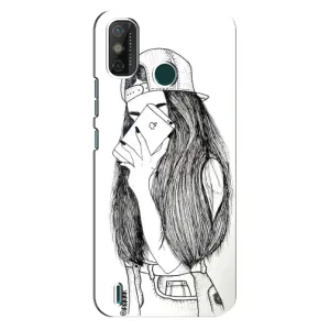 Чехол с печатью для TECNO Spark GO (2020) - (Мода) (AlphaPrint) (Фото девочки)