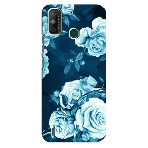 Чехлы (ART) Цветы на TECNO Spark GO (2020) (VPrint) (Голубые Бутоны)