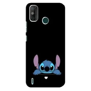 Чехол с принтом Стич на TECNO Spark GO (2020) (Стич на черном)