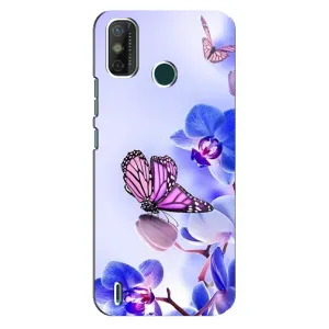 Чехлы с Цветами для TECNO Spark GO (2021) (VPrint) (Бабочка на цветочке)