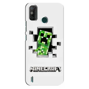 Чехол Майнкрафт на TECNO Spark GO (2021) (AlphaPrint) Minecraft (крипер Майнкрафт)