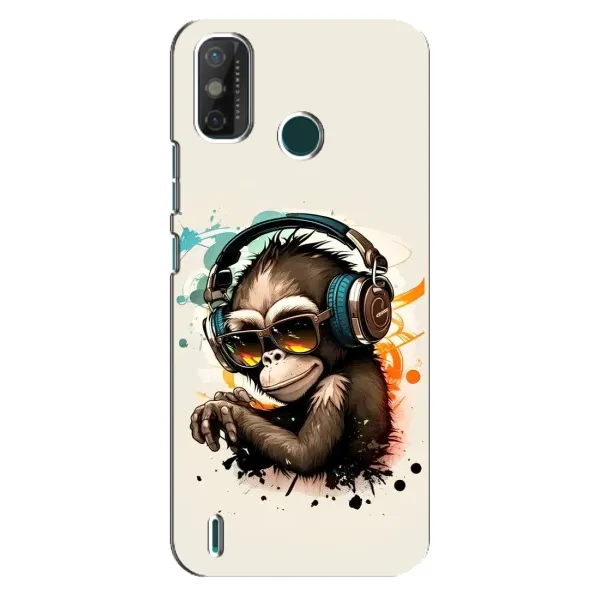 Чехол с принтом «Макака в наушниках» для TECNO Spark GO (2021)