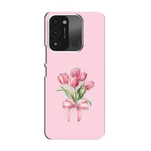 Чехол с розовым рисунком для TECNO Spark GO (2022) (Букет цветов)