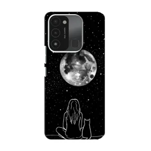 Чехол с рисунком кот на TECNO Spark GO (2022) (Девушка с котом)