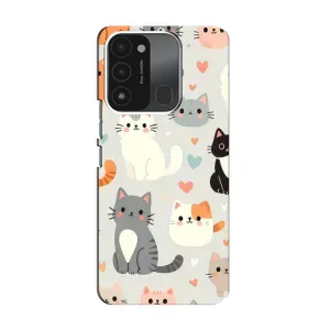Чехол с рисунком кот на TECNO Spark GO (2022) (Коллаж котов)
