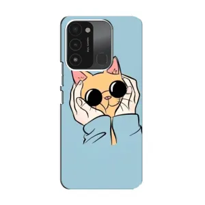 Чехол с принтом «Котик в очках» для TECNO Spark GO (2022)