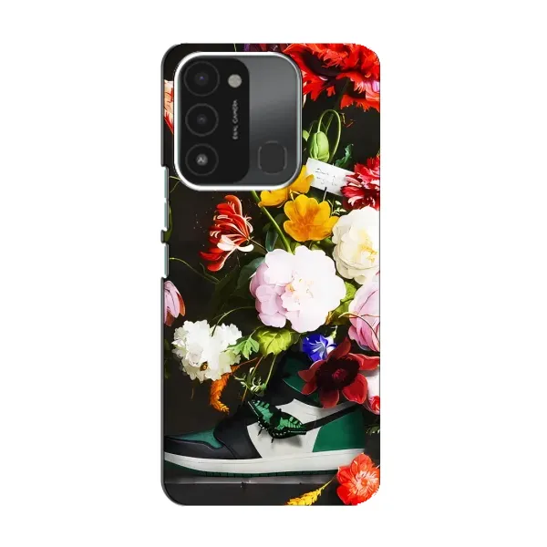Чехол с принтом «Nike цветы» для TECNO Spark GO (2022)