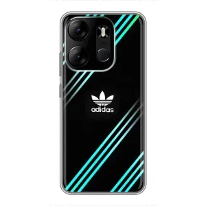 Чехлы Адидас для Tecno Spark Go 2023 (BF7) (AlphaPrint) (Адидас с полосами)