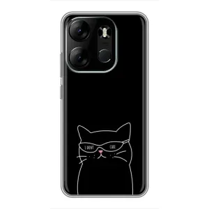 Чехол с рисунком кот на Tecno Spark Go 2023 (BF7) (Равнодушный кот)