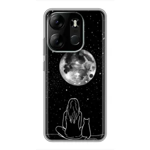 Чехол с рисунком кот на Tecno Spark Go 2023 (BF7) (Девушка с котом)