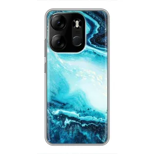 Мраморний чехол на Tecno Spark Go 2023 (BF7) (VPrint) (Блакитний мрамор)