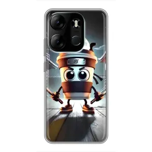 Чехол с мемом Тралалело тралала на Tecno Spark Go 2023 (BF7) (Капучино асасино)