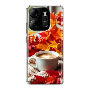 Чехол с уникальным дизайном «Осень с кофе» для Tecno Spark Go 2023 (BF7)