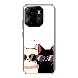 Чехол с рисунком кот на Tecno Spark Go 2023 (BF7) (Коты в очках)