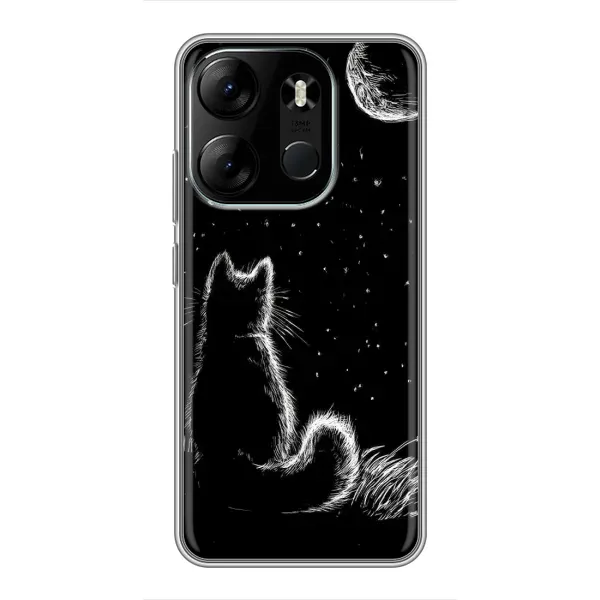 Чехол с принтом «Котик и луна» для TECNO Spark Go 2023 (BF7) Чехол с принтом «Котик и луна» для TECNO Spark Go 2023 (BF7)