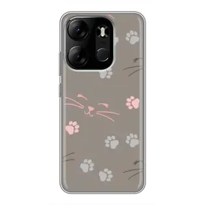 Чехол с рисунком кот на Tecno Spark Go 2023 (BF7) (Лапы и усы)