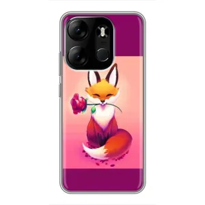 Чехлы с картинкой Лисички для Tecno Spark Go 2023 (BF7) (VPrint) (Лисичка с розочкой)