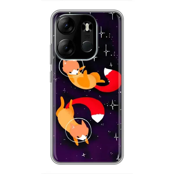 Чехол с принтом «Лисички космонавты» для TECNO Spark Go 2023 (BF7) Чехол с принтом «Лисички космонавты» для TECNO Spark Go 2023 (BF7)