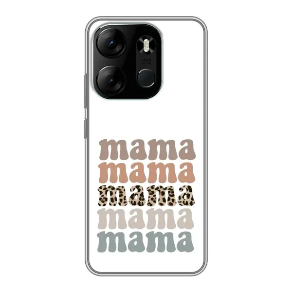 Чехол с принтом «Текстовый коллаж мама» для TECNO Spark Go 2023 (BF7)