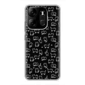 Чехол с принтом для Tecno Spark Go 2023 (BF7) (AlphaPrint) Модные коты (Меленькие котики)