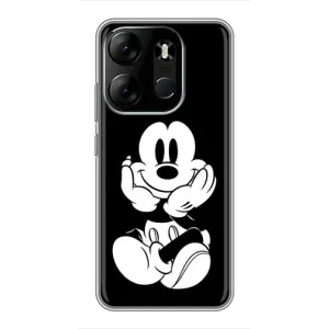 Эксклюзивный чехол для Tecno Spark Go 2023 (BF7) (AlphaPrint - Мультяшные) (Микки на черном)