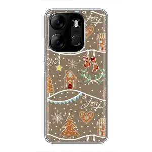 Новорічні, Святкові Чохли для Tecno Spark Go 2023 (BF7) - 2024 год (Новорічні пряники)