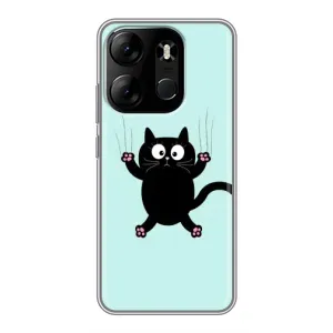 Чехол с принтом для Tecno Spark Go 2023 (BF7) (AlphaPrint) Модные коты (Падающий кот)