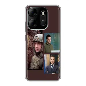 Чехол для Tecno Spark Go 2023 (BF7) (AlphaPrint - с принтом Зеленского) (Президент)