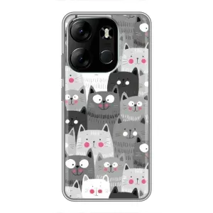 Чехлы с Котиками для Tecno Spark Go 2023 (BF7) (VPrint) (Рисованные котики)