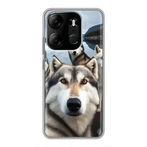 Чехол с Хаски для Tecno Spark Go 2023 (BF7) - (AlphaPrint) (Селфи ХАски)