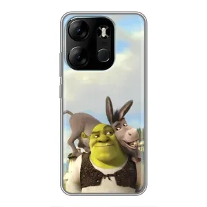 Чехол с мультфильмом Шрек на Tecno Spark Go 2023 (BF7) (Шрек и Осел)