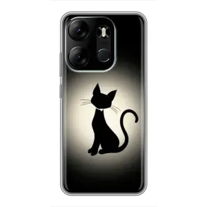 Чехол с принтом для Tecno Spark Go 2023 (BF7) (AlphaPrint) Модные коты (Силуэт котика)