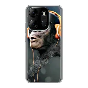 Чехол с Обезьянами Tecno Spark Go 2023 (BF7) - (AlphaPrint) (В наушниках)