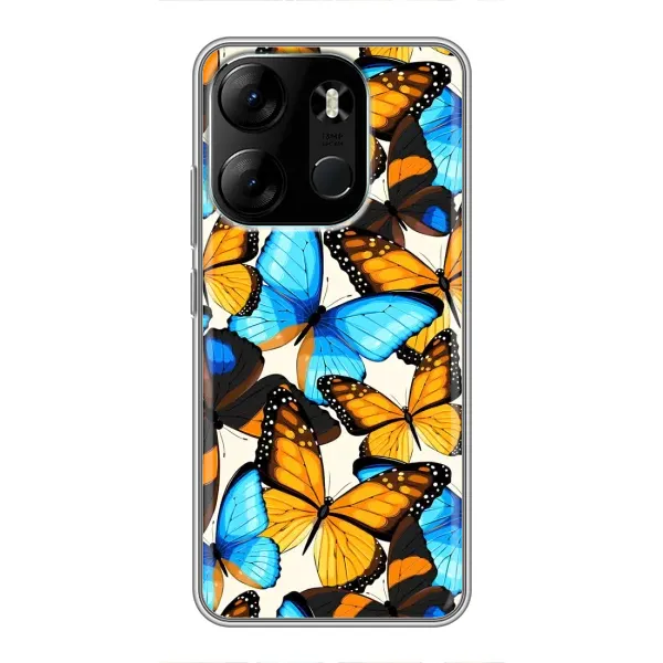 Чехол с принтом «Яркие бабочки» для TECNO Spark Go 2023 (BF7)