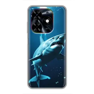 Чохол з картинкою 'Хижаки' для Tecno Spark Go 2024 (BG6) (Акула під водою)