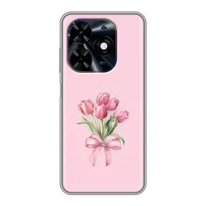 Чехол с розовым рисунком для Tecno Spark Go 2024 (BG6) (Букет цветов)