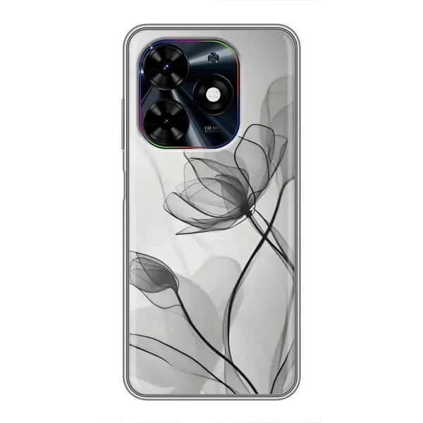 Чохол з принтом «Чорні квіти» для TECNO Spark Go 2024 (BG6)