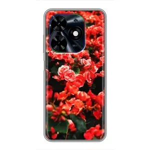 Чехлы с Цветами для Tecno Spark Go 2024 (BG6) (VPrint) (Цветы красные)