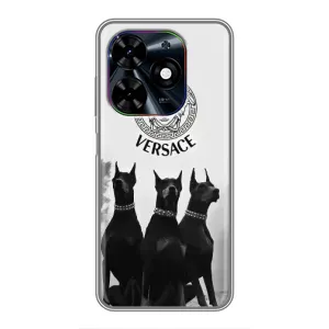 Чехлы VERSACE для ТЕхно Спарк ГО 2024 (PREMIUMPrint) (Доберман Версаче)