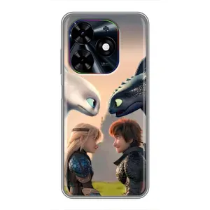 Чехол как приручить дракона на Tecno Spark Go 2024 (BG6) (Иккинг и Астрид)