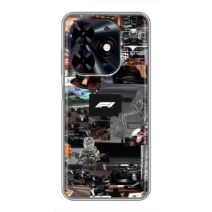 Чехол Формула1 на Tecno Spark Go 2024 (BG6) (Гоночный коллаж Ф1)