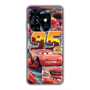 Силиконовый чехол Маквин для Tecno Spark Go 2024 (BG6) (Коллаж Молния Маквин)