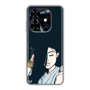 Чехол с печатью для Tecno Spark Go 2024 (BG6) - (Мода) (AlphaPrint) (Красивая девочка)