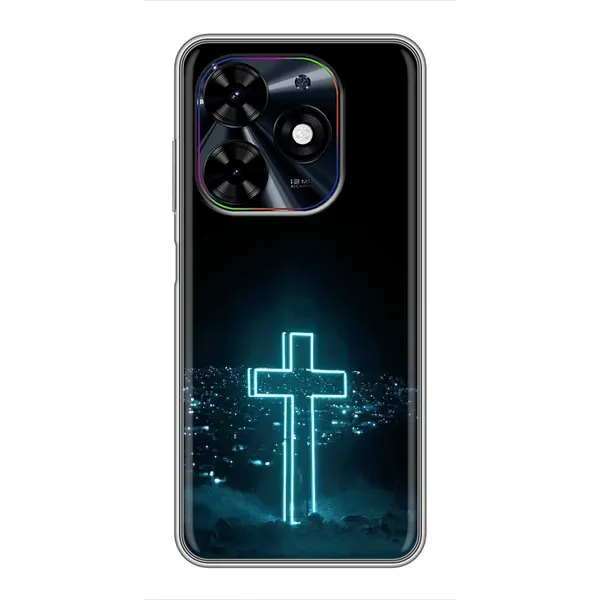 Чехол с принтом «Крест и город» для TECNO Spark Go 2024 (BG6)