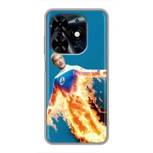 Чехол с принтом Фантастическая четверка для Tecno Spark Go 2024 (BG6) (Человек-факел в огне)