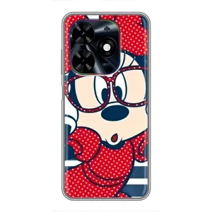 Эксклюзивный чехол для Tecno Spark Go 2024 (BG6) (AlphaPrint - Мультяшные) (Маус в очках)