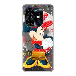 Чехол Disney Mouse Tecno Spark Go 2024 (BG6) (PREMIUMPrint) (Minni с бантиком)